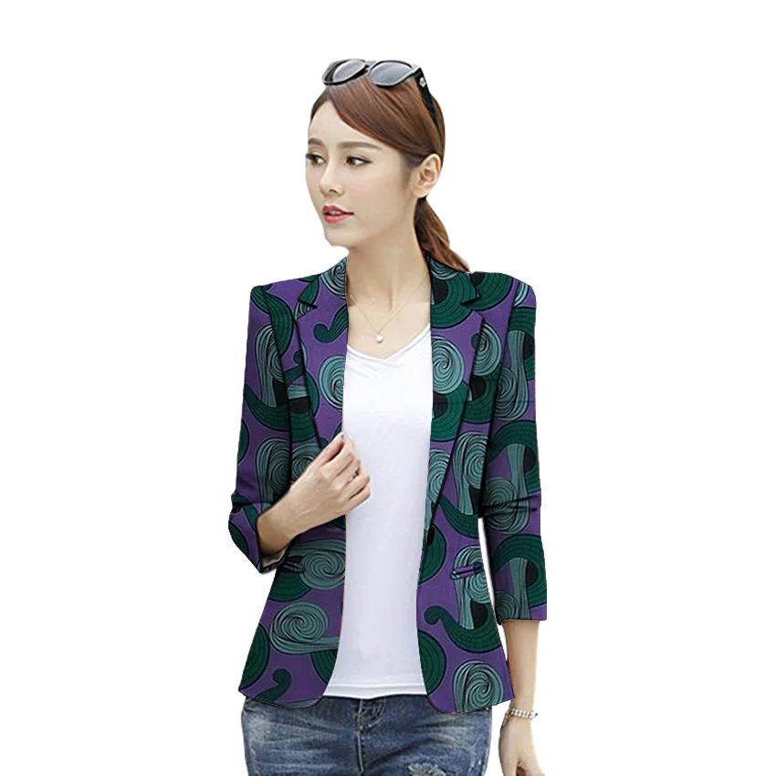 African clothes women's print blazers dashiki Ankara patterns fashion suit jackets custom made Three Quarter sleeve formal coat African clothes women's print blazers dashiki Ankara patterns fashion suit jackets custom made Three Quarter sleeve formal coat