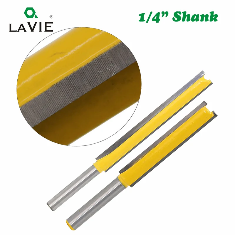 

LA VIE Router Bit 1/4 Shank Extension Long Straight Trimming Knife CNC Bit Milling Cutters for Wood Edge Cutting