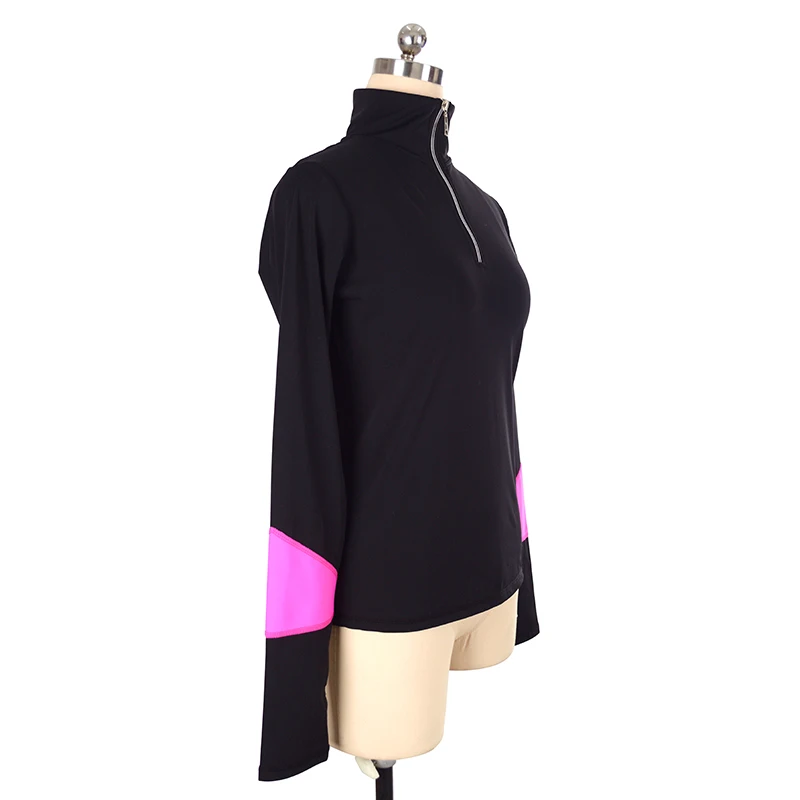 Women's Figure Skating Competition Training Shirt Adult Rhythmic Gymnastics Patinaje Color Half Zip Dance