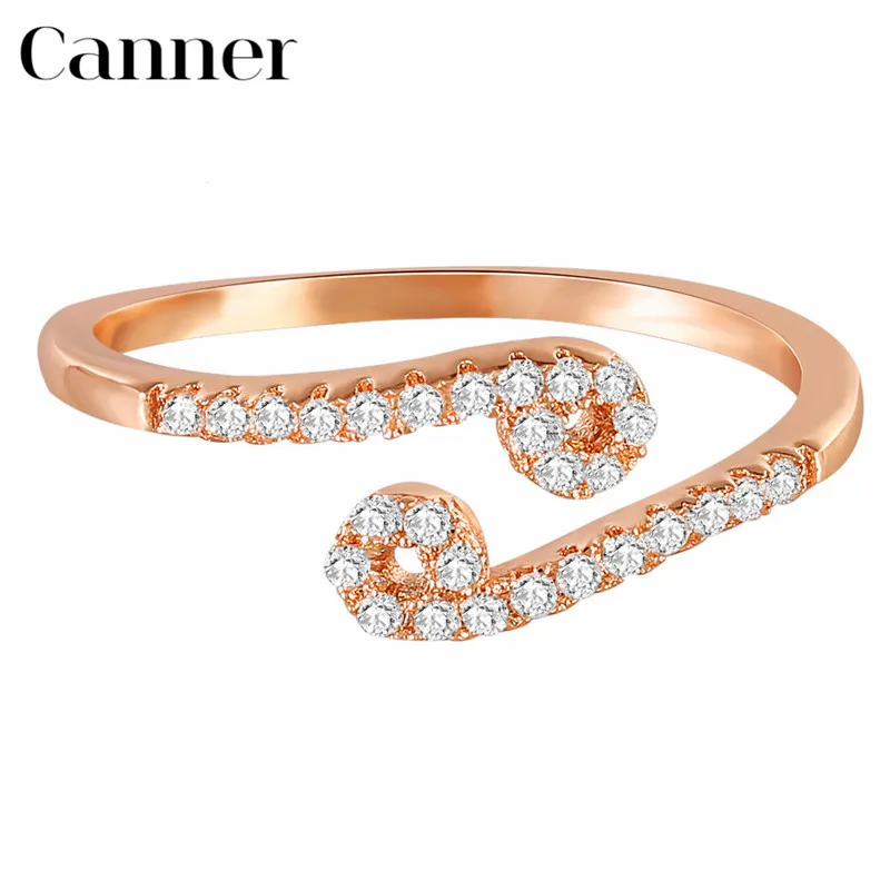 

Canner 12 Constellations Ring Zodiac Sign Finger Rings Cancer Horoscope Sahped Crystal Ring For Women Wedding Party Jewelry