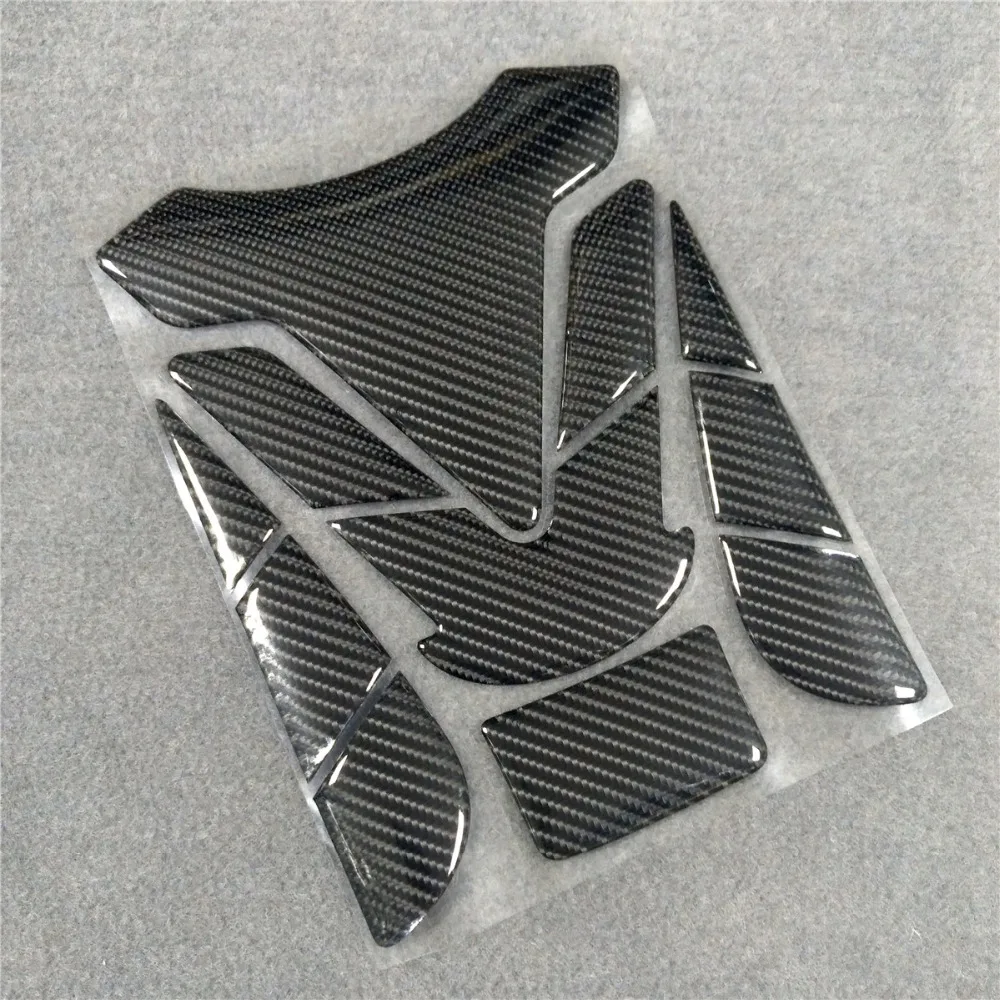 3D Светоотражающие для топливный бак мотоцикла Pad Универсальный черный Fishbone углеродного волокна протектор Стикеры