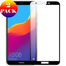 2X couverture complète en verre trempé pour Huawei Honor 7A russie 7A Pro 7C 7X7 s protection d'écran globale coque de téléphone protection Glas Sklo(China)
