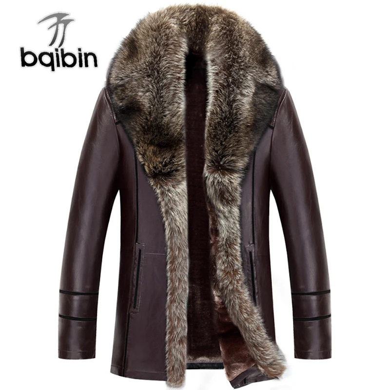 2018 Мужское пальто с натуральным мехом животных Jaqueta De Couro Chaqueta Cuero Hombre мужская