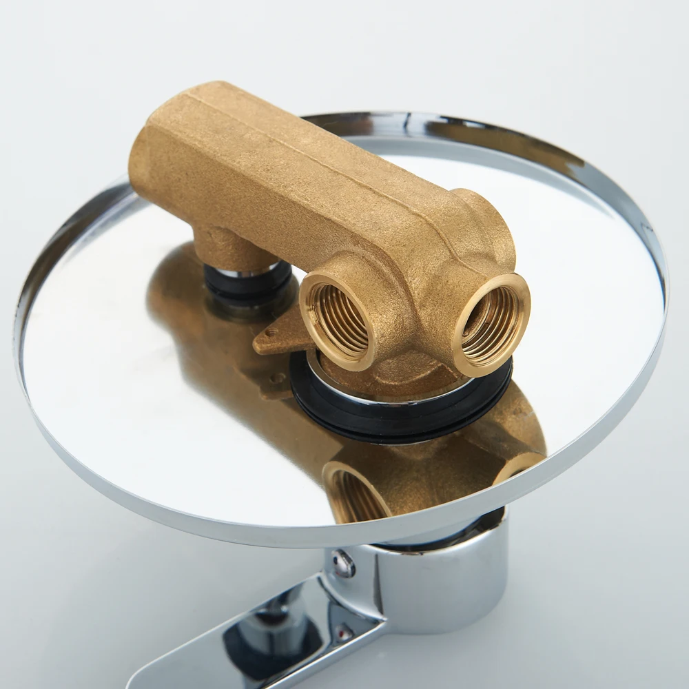 Faucet Valve Thermostatic Mixing Valve Single Handle Round Shape Solid Brass Wall Mount Shower Mixer BR-9112