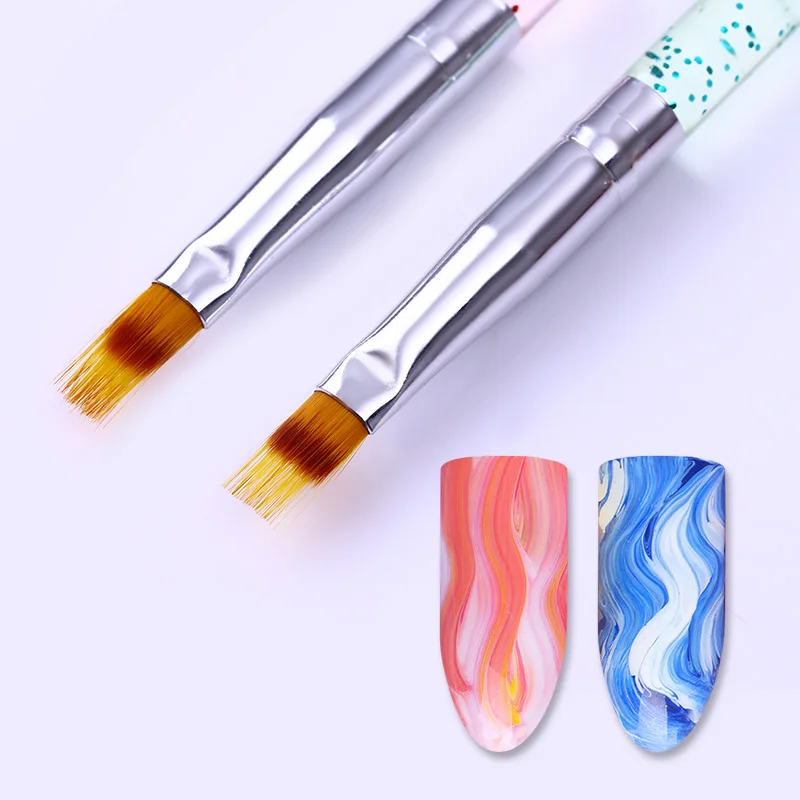 

Gradient Nail Brush UV Gel Painting Drawing Pen Acrylic Brush Red Green Glitter Handle UV Gel Polish Manicure Nail Art Tool
