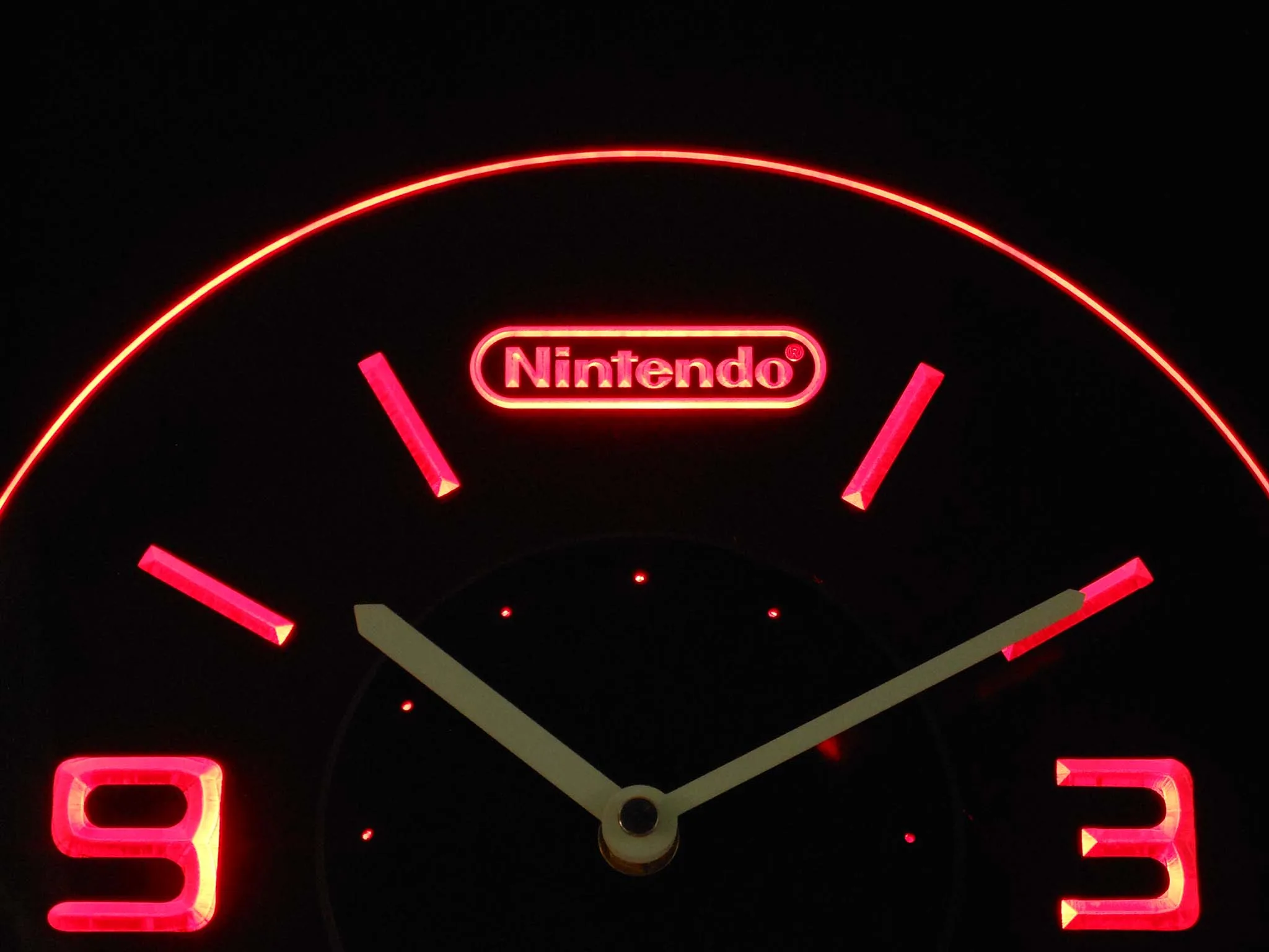 cnc0196 Nintendo Illuminated 3D Neon LED Clockin Wall Clocks from Home