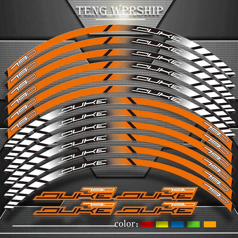 

12 X Thick Edge Outer Rim Sticker Stripe Wheel Decals FIT all KTM DUKE790 DUKE 790 2017 2018
