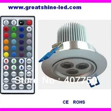 Высокого напряжения 44Key ИК-пульт RGB 3x3 Вт светодиодный потолочный светильник используется для внутреннего коммерческого освещения