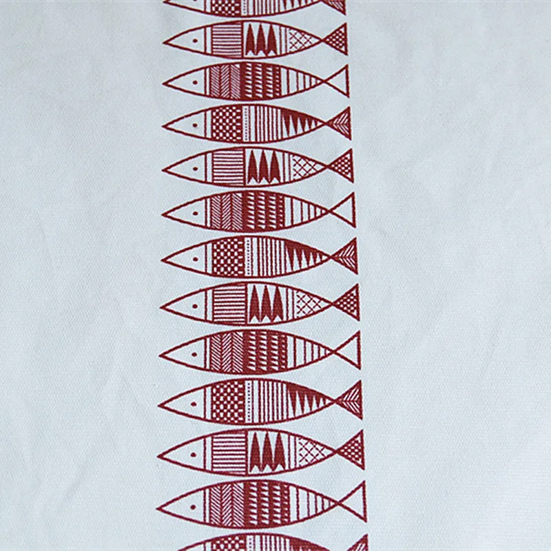 2 قطعة/الوحدة 32*45 سنتيمتر الأسماك القطن الكتان النسيج تحديد الموقع العزل الحراري حصيرة طاولة الطعام حصيرة الوقايات صحيفة المطبوعة منصات