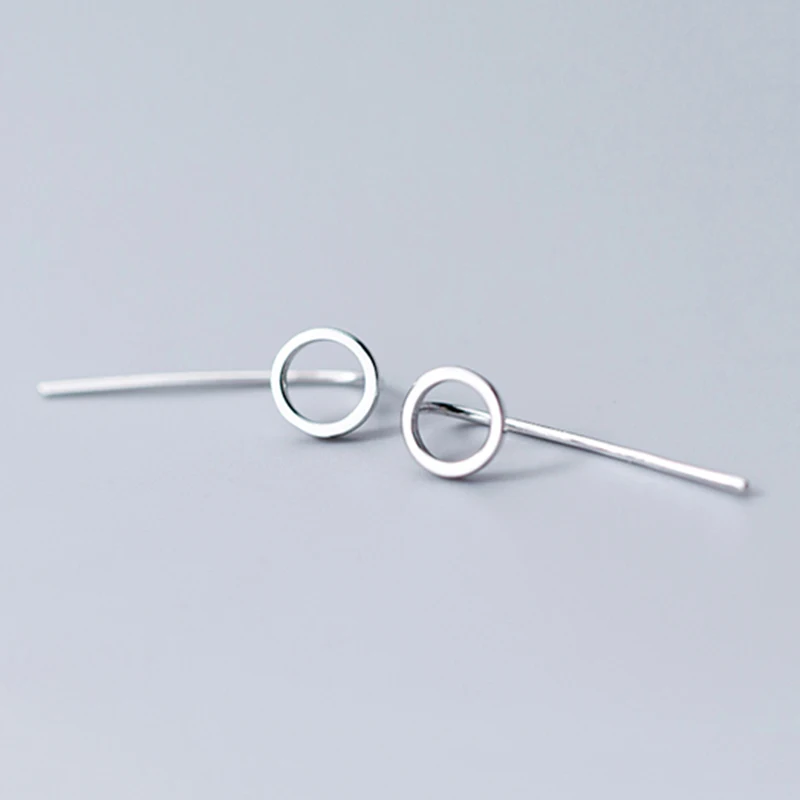 INZATT Real 925 Sterling Silver Minimalist Hollow Round Drop Earrings For Elegant Women Party Fine Jewelry 2019 Accessories