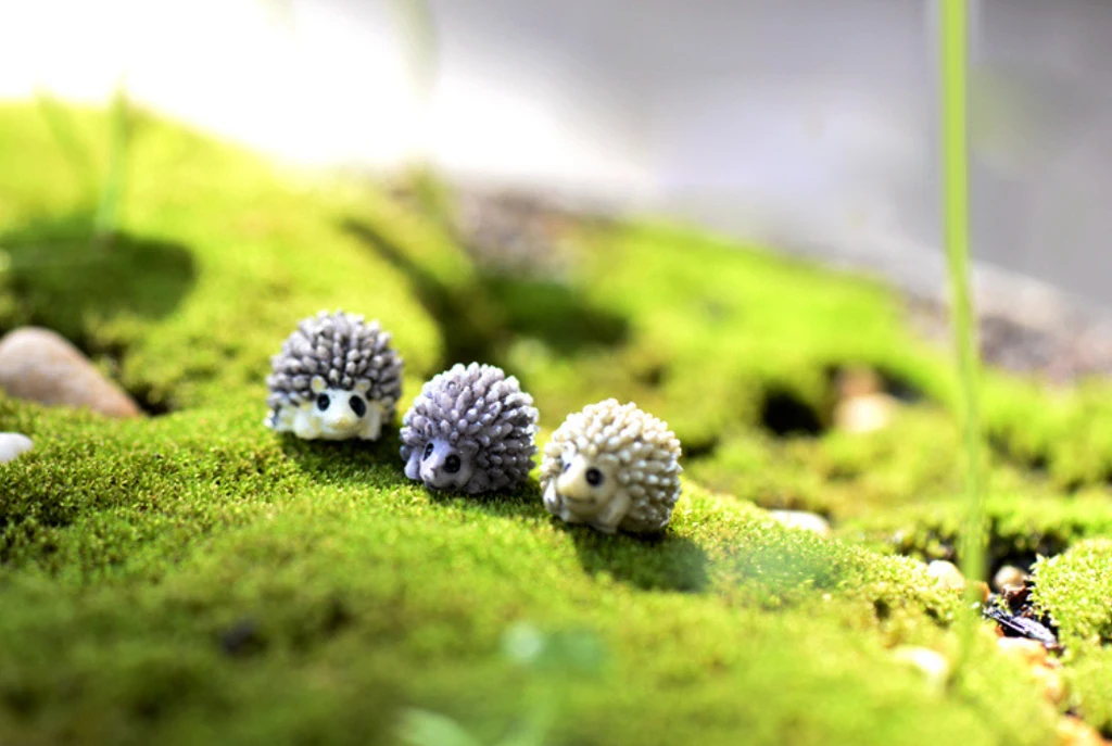 20pcs Miniature House Garden Natural Statue Rabbit And Mini Hedgehog Shaped