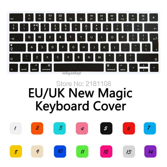 Чехол для клавиатуры силиконовый цветной новой волшебной 2 iMac Apple Eu Uk|keyboard cover|keyboard