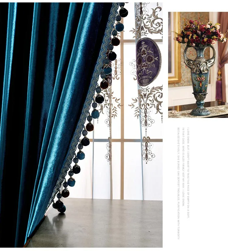 TIYANA, европейские фланелевые занавески s для гостиной, роскошные бархатные шторы, оконная панель, ткань, кофейная занавеска для спальни, 124#4