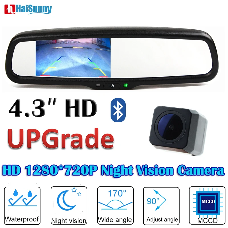HaiSunny авто зеркало заднего вида с Bluetooth комплект Starlight камера автомобиля HD 1280*720P