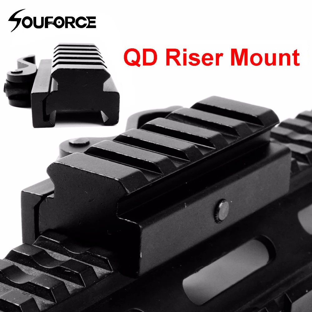 QD Quick Release 3/" Riser Scope Mount 20 мм Picatinny Weaver Rail Base