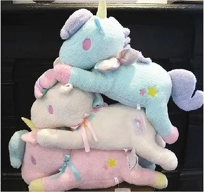 New Little Twin Stars Blue White Pink Unicorn Pillow Cushion Plush Toy 23