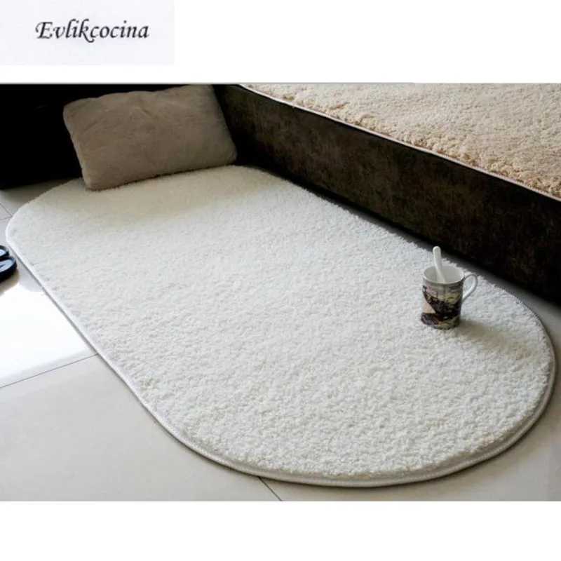 Хаки Теплые мягкие плюшевые абсорбент губки Гостиная таблице подушка диван коврик салон Прихожая Нескользящие Овальный ковер
