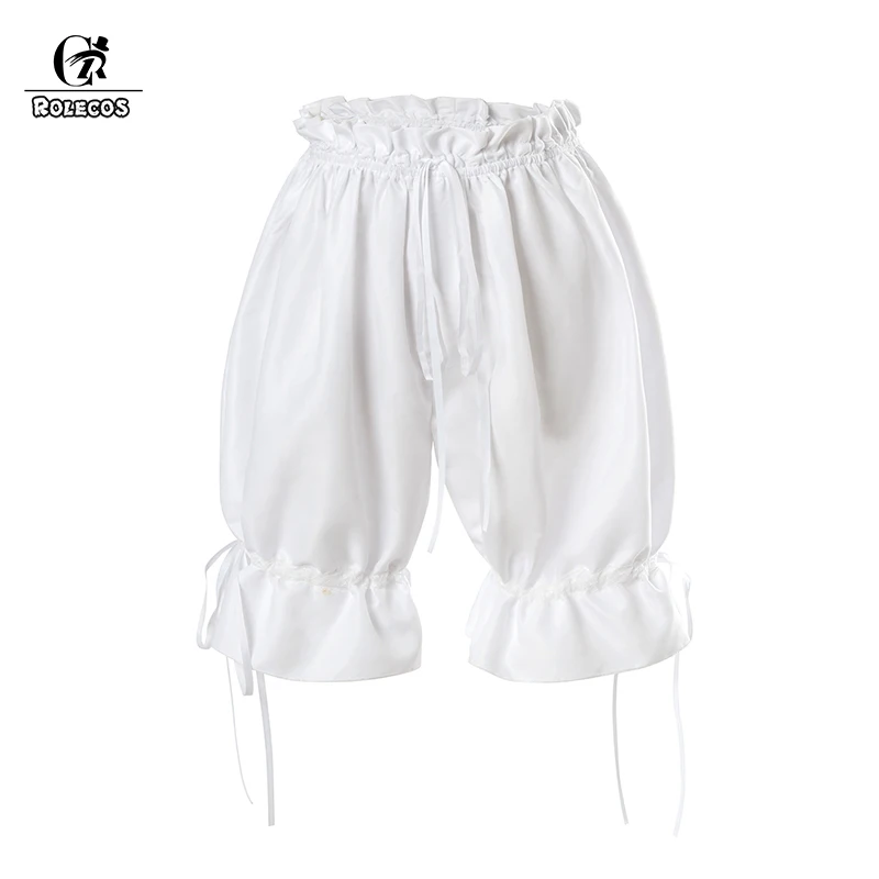 

ROLECOS Women Lolita Elastic Shorts White Pumpkin Shorts Safety Pants Girl Pumpkin Bubble Bloomer Safety Under Pants