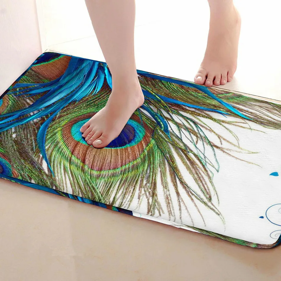 Павлин Стиль коврики для улицы, смешной Противоскользящий коврик для ванной, дверные коврики, дверные коврики под входную дверь