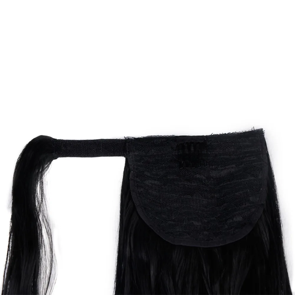 BESTUNG 20Inch Long Curly Wrap Around Synthetic Ponytail Clip in Hair Extensions for Women 120-130g