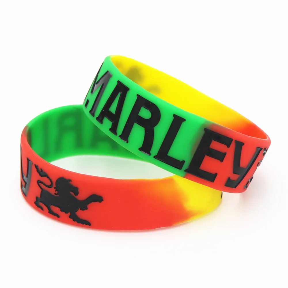 Lukeni 1 шт. " в ширину Боб Марли силиконовый браслет для фанатов музыки красочный пластиковый квадратный Rasta Ямайка регги Браслеты браслеты подарок SH098