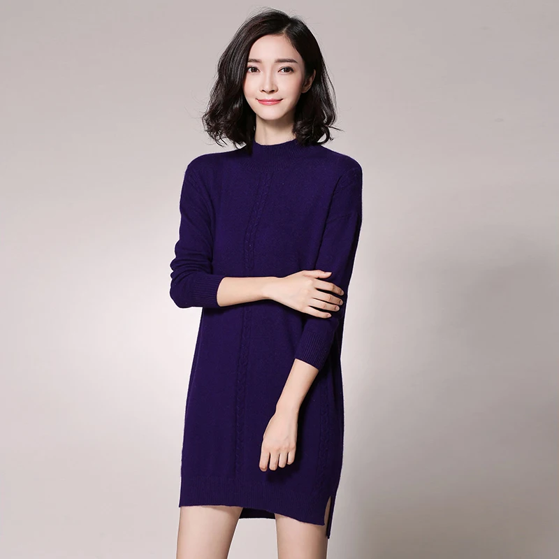 adohon 2017 womens winter Cashmere sweaters and auntmun women knitted Pullover High Quality Warm Female Oneck Long Casual Hollow