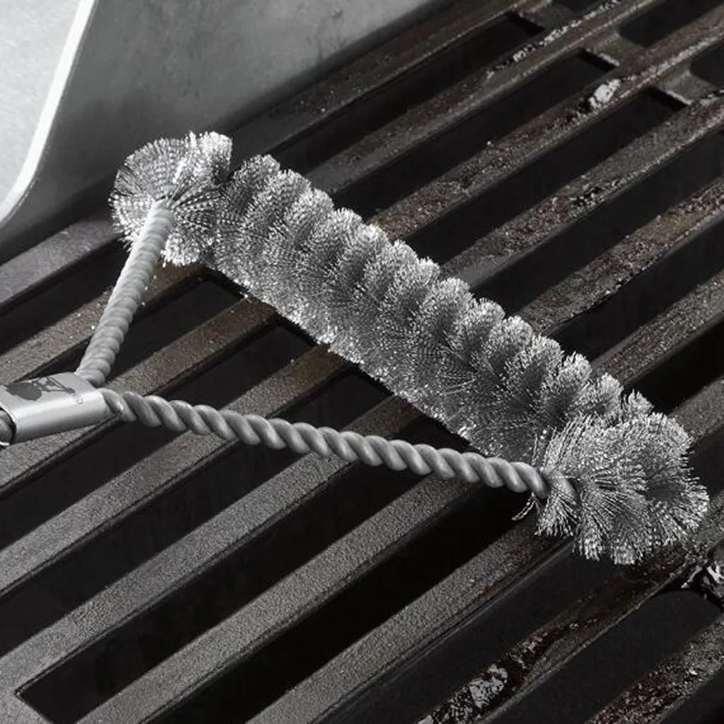 

21-Inch 3-Sided Barbecue Cleaning Tools Steel Wire Grill Brush Barbecue Cleaning Scraper Tool Kitchen Gadgets Cleaning Brush