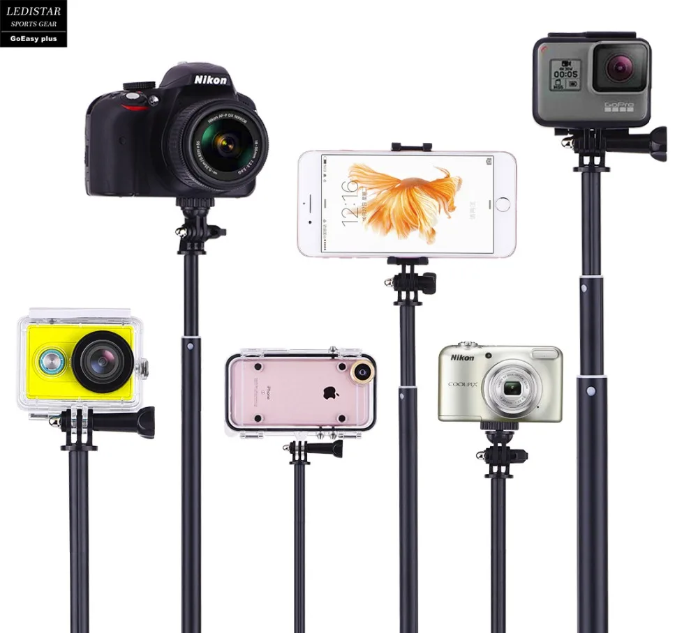 Селфи палка монопод Комплект+ WiFi Bluetooth пульт+ штатив+ зажим для телефона крепление для Gopro Hero 7 6 5 4 3+ Xiaomi Yi MIJIA 4K камера