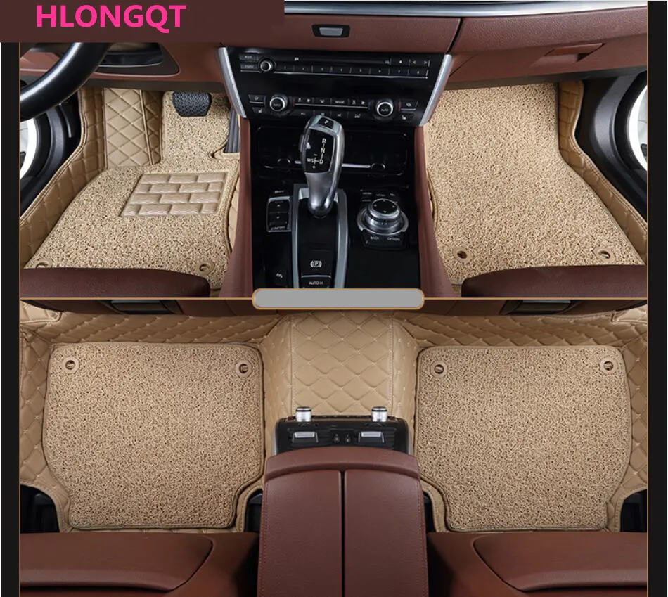 HLONGQT Auto Floor Mats For Ford F-150 2012-2018 Foot Step Mat High Quality Embroidery Leather Wire