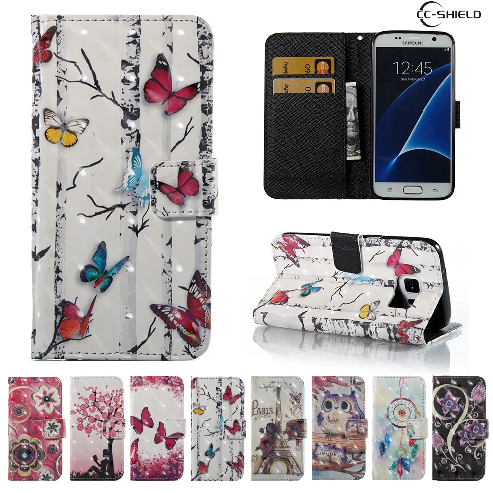 

Flip case for Samsung Galaxy S7 S 7 7S Hero G930 G930F G930FD G930U SM-G930f SM-G930fd SM-G930U SM-G930A 3D Phone leather Case