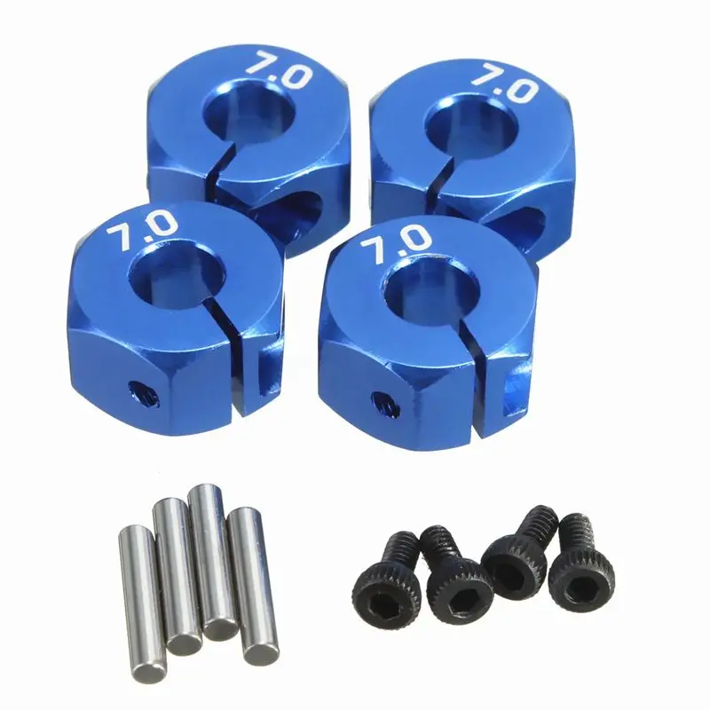 

RC Blue Aluminum 7.0 Wheel Hex 12mm Drive with Pins Screws 4P HSP HPI Tamiya Ca