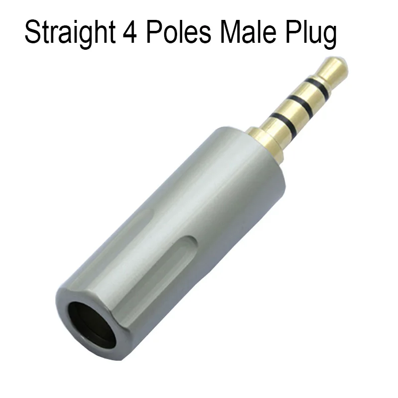 100pcs Copper 3 5mm Stereo Jack Gold Plated 3 5mm 3Pole 4Poles Male Plug Wire Connector for 6MM Cable Headphone Soldering Jack