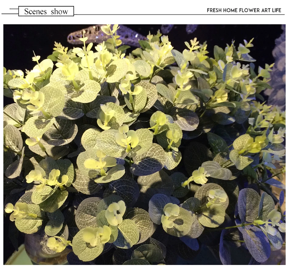 5 шт. искусственный садовый растение зеленый искусственный бонсай цветок ветка лист балкон домашний декор с рисунком растений ветка