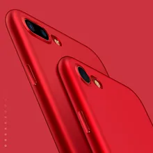 Case For iPhone 7 6 6S X 8 Plus XS 360 Full Cover Slim Matte Soft TPU XR MAX Red Phone Shell