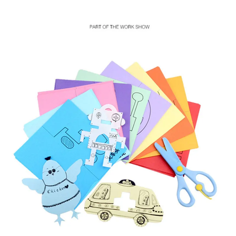 DIY Детский сад подарок ручной работы бумага книга бумажные игрушки резка + пластик Безопасный ножницы картина живопись игрушка для