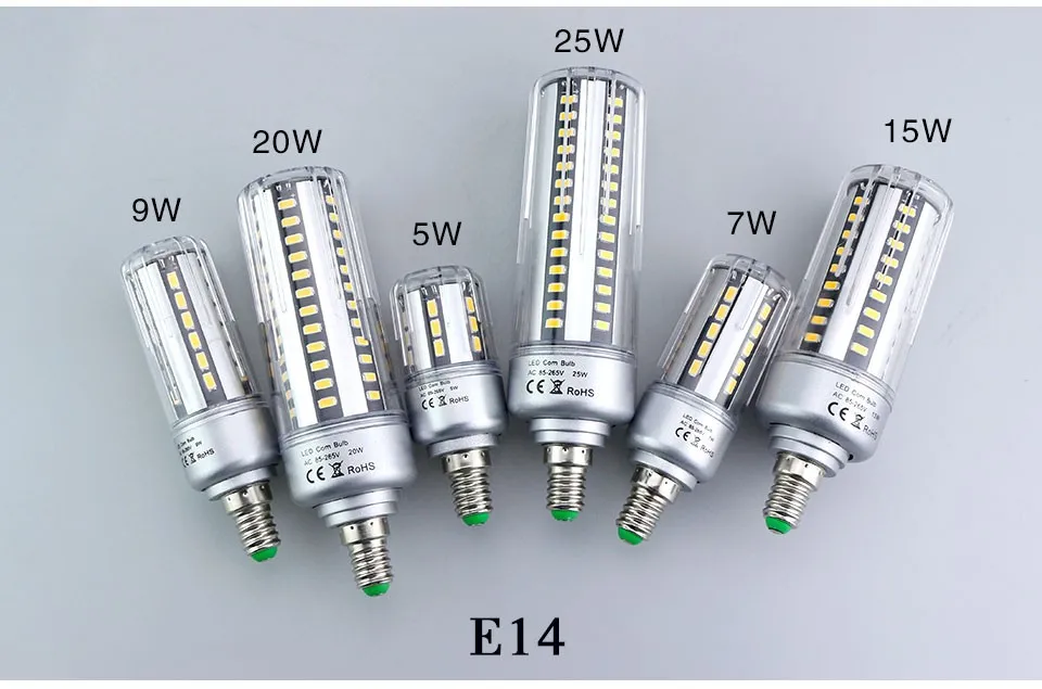 E14 Светодиодный светильник E27 SMD 5736 светодиодный светильник-кукуруза AC 85 V-265 V алюминиевая печатная плата 5W 7W 9W 15W 20W 25W bombillas светодиодный Рождественский светильник ing