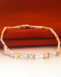 0.30ct/5 шт натуральный бриллиантовый браслет для женщин 18 K двухцветные золотые свадебные обручение ручной работы ювелирные украшения