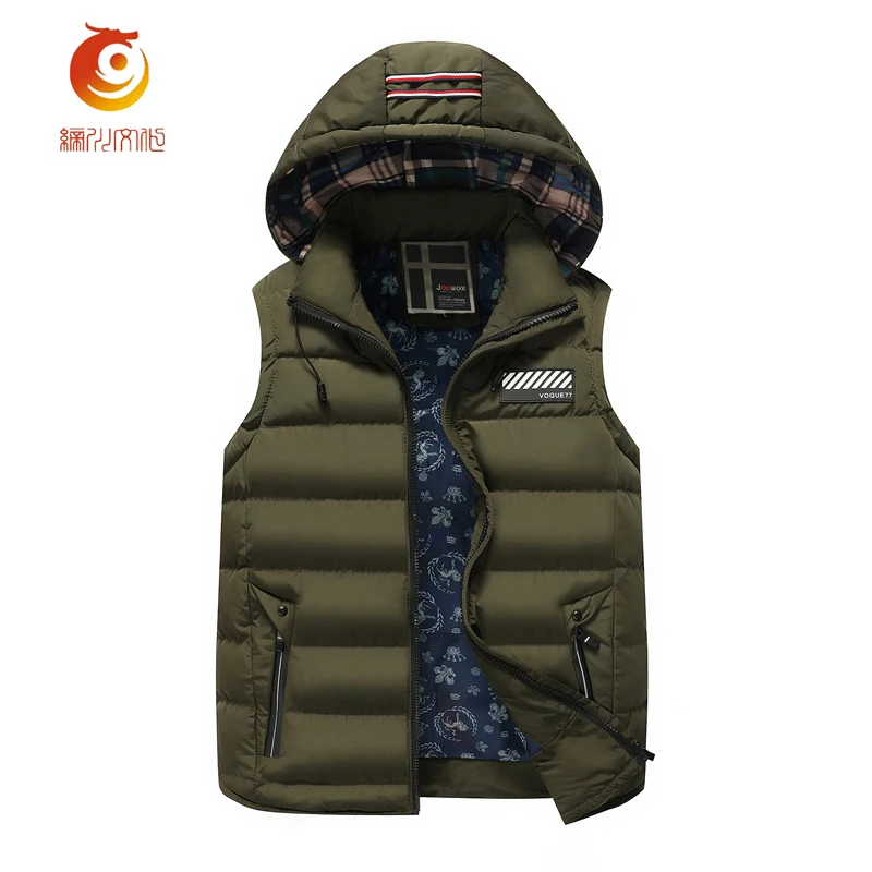 

Men Vest Waistcoat 2017 Autumn Winter New Pattern Fashion Mens Warm Vest Hooded Detachable Casual Coat Vest Size 3XL