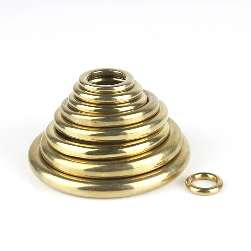 Handbag Hardware Accessories Belt Buckle Solid Brass Cast O-Ring Seamless Round Buckle for Webbing Leather Craft bag strap belt pet collar
