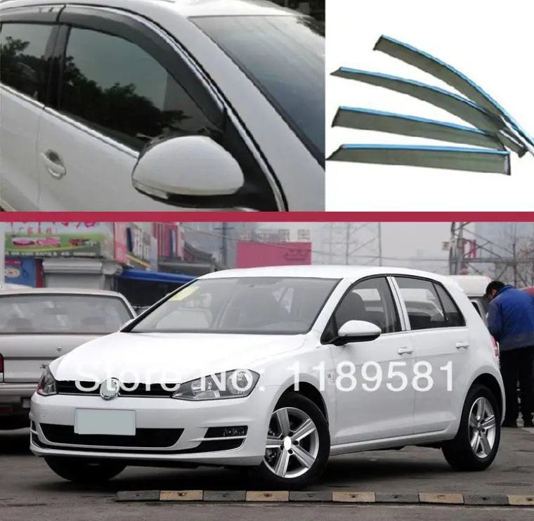 

For VW Golf MK7 2014 2015 2016 Window Wind Deflector Visor Rain/Sun Guard Vent new Car Accessories Stickers