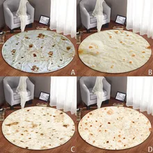 Burrito Tortilla ковер комфорт мексиканская еда творения обертывание одеяло фланелевый круглый ковер для ванной комнаты 80 см для гостиной