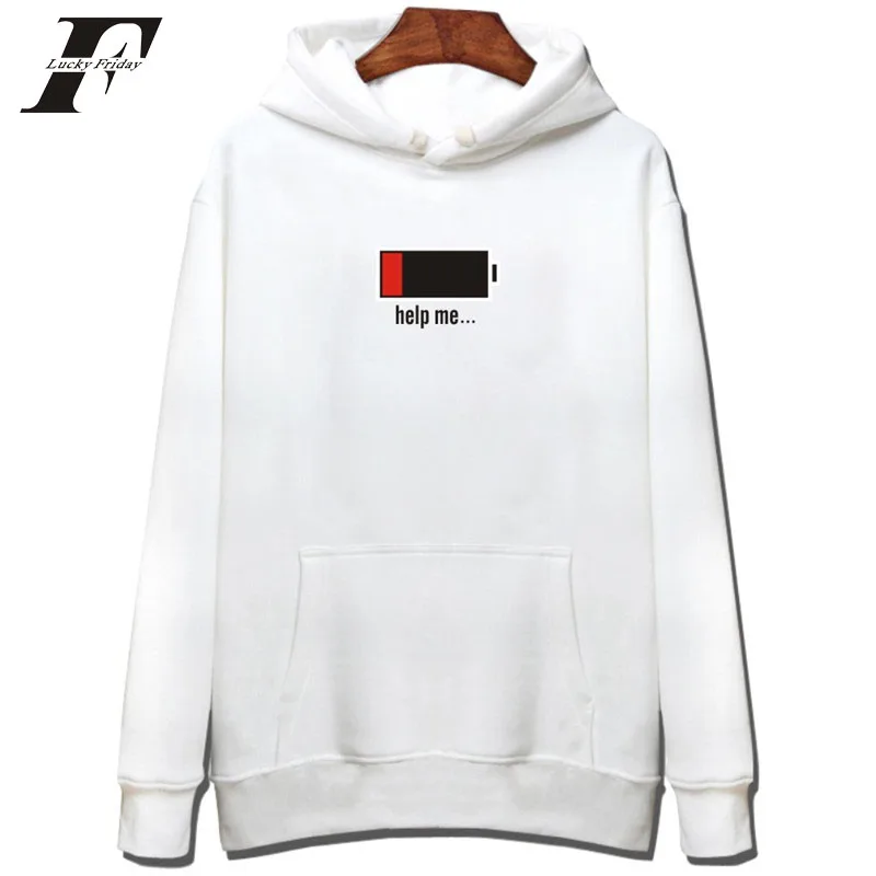 Buy funny hoodies men Hoody Men Battery Help Me