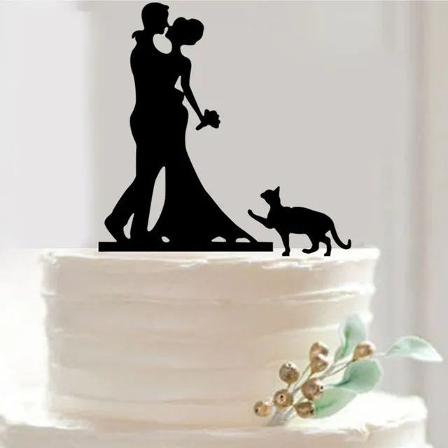 Acrylic Wedding Cake Topper Design With Cute Cat Acrylic Wedding Cake Topper Design With Cute Cat Toppers Top Decorating