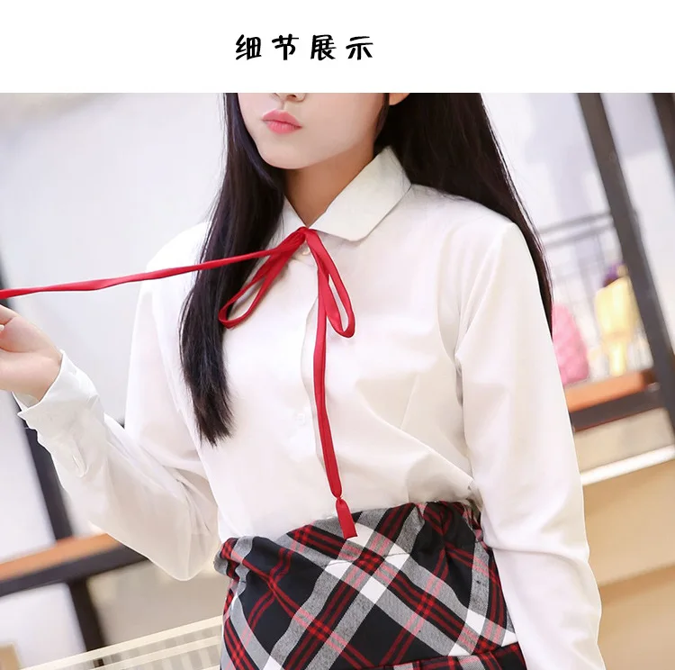 Японский Школьная униформа для девочек jk студентов форма Косплэй костюм милый Для женщин Sailor белая рубашка + клетчатая юбка