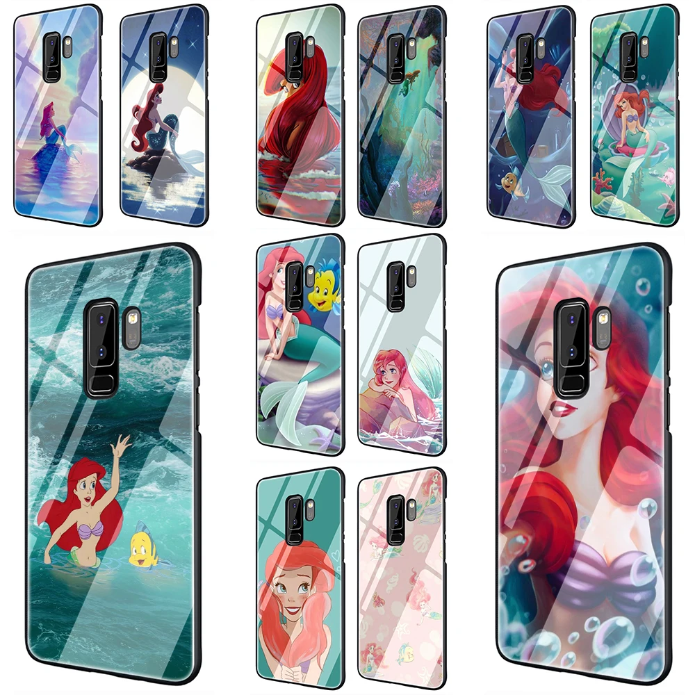 Cartoon Ariel little Mermaid popular Tempered Glass Phone Cover Case for Samsung Galaxy S7 edge S8 9 10 Note 8 9 10 Plus A10 20 30 40 50 60 70