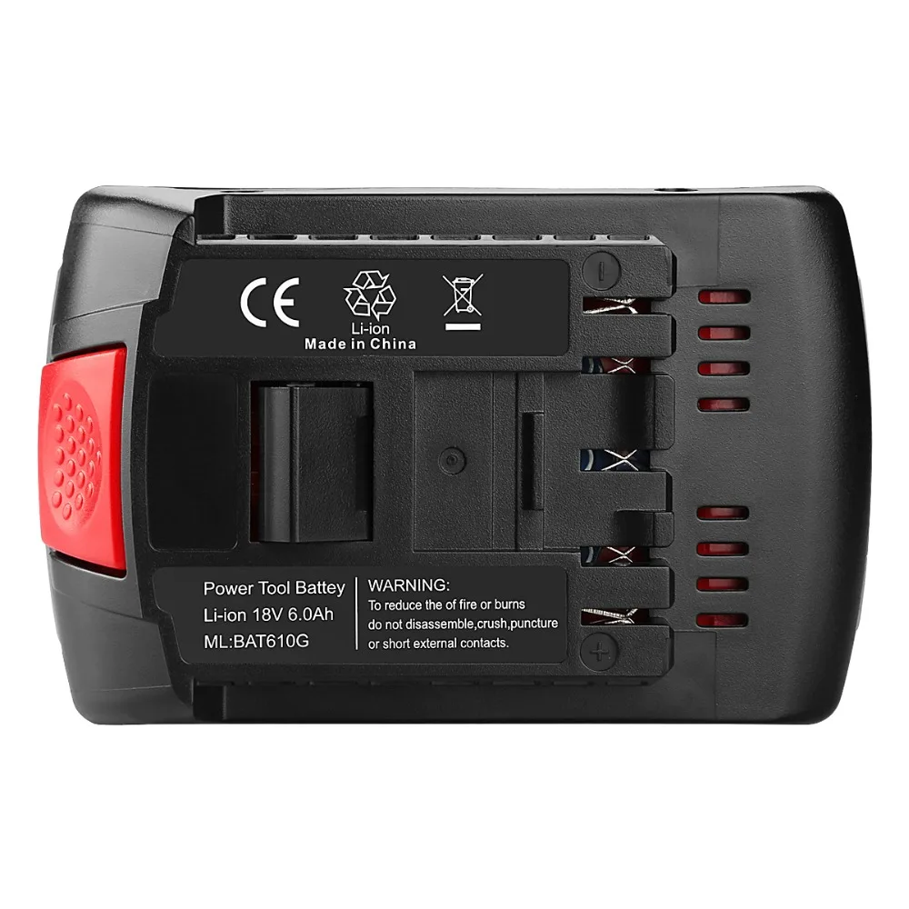 Новый 18V 6.0Ah 6000mAh литий ионный аккумулятор для Bosch BAT609 BAT618 17618 BAT618G CFL180B GDR 18 LI GDS со