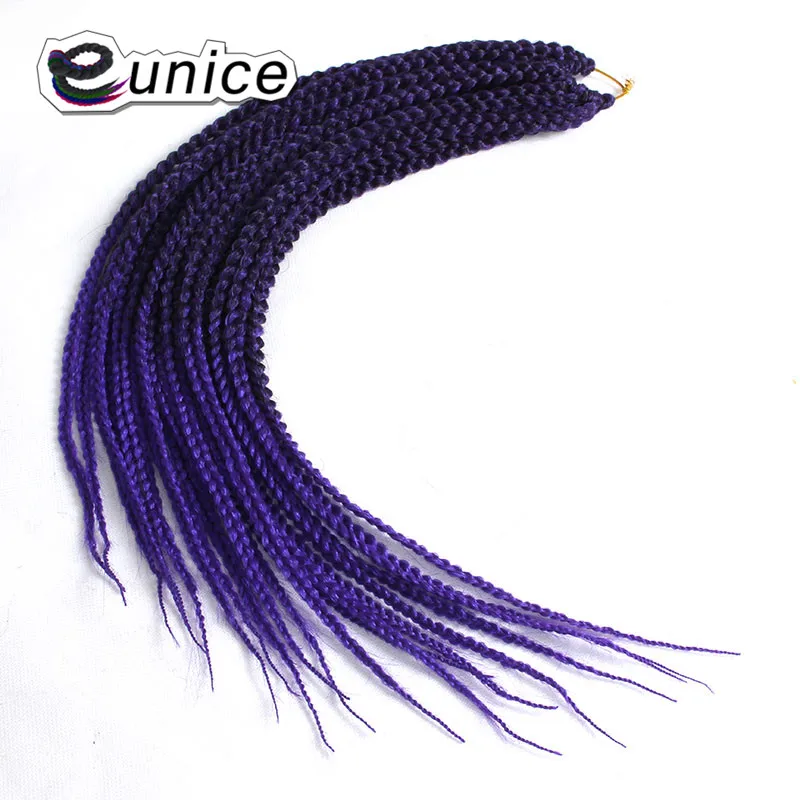 Eunice Hair 1" 24" дюйма 100 г/шт. синтетический Омбре плетение волос Плетение Парик Косы наращивание волос черный фиолетовый ошибка - Цвет: T1B/фиолетовый