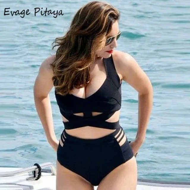 high waisted swimsuit curvy