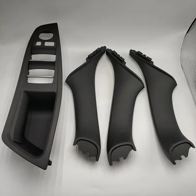 Правый руль RHD для BMW 5 серия F10 F11 520 525 серый бежевый черный автомобиль внутренняя дверная ручка внутренняя дверная панель Потяните накладка - Цвет: 4Pcs Black