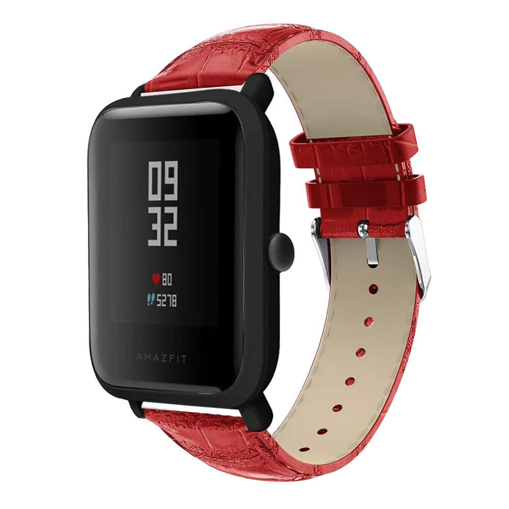 20 мм кожаный ремешок для часов Ремешок Для Xiaomi Huami Amazfit Bip Lite/GTR 42 мм/GTS Смарт-часы ремешок Браслет замена Correa